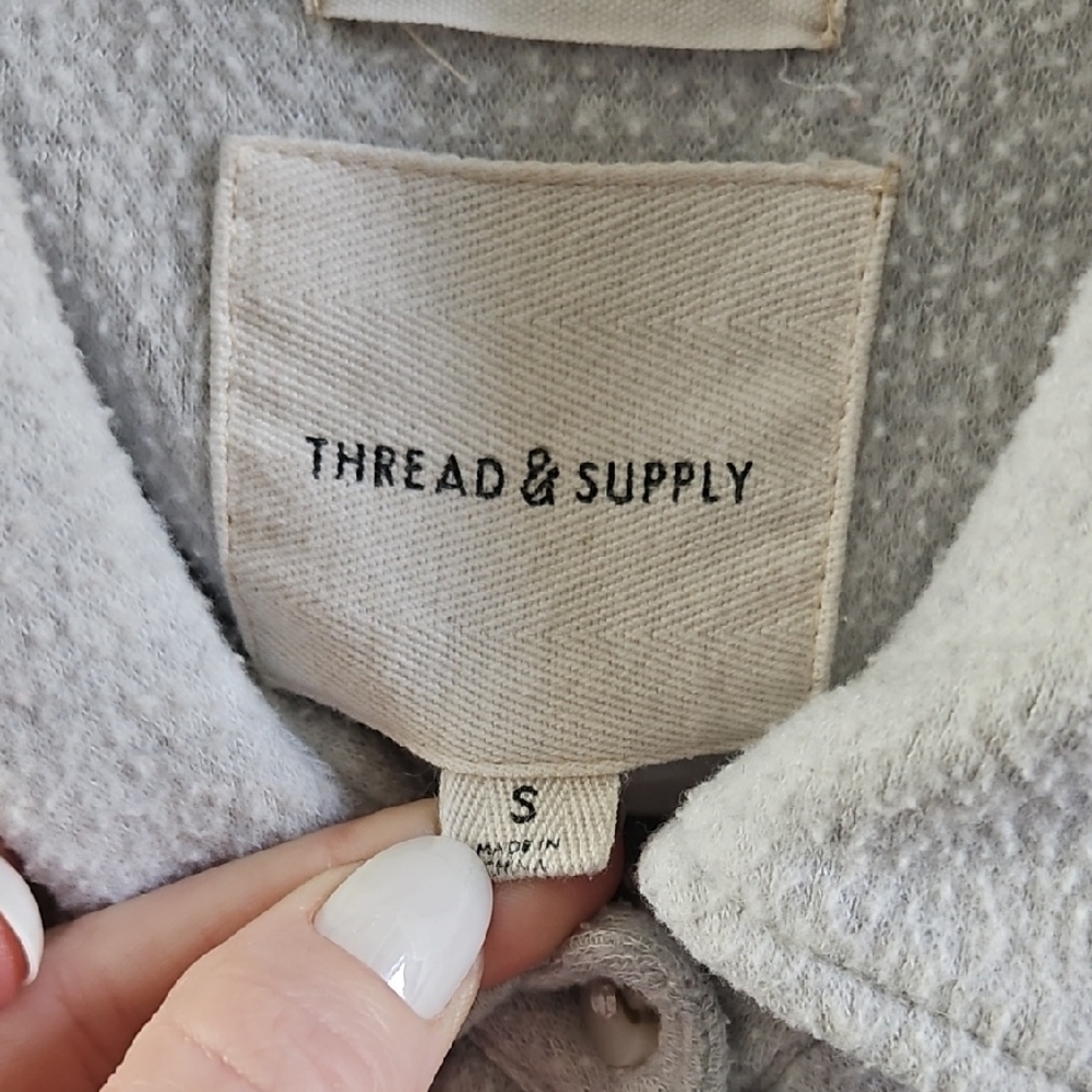 Thread & Supply Light Gray Button Down Shirt - image 2